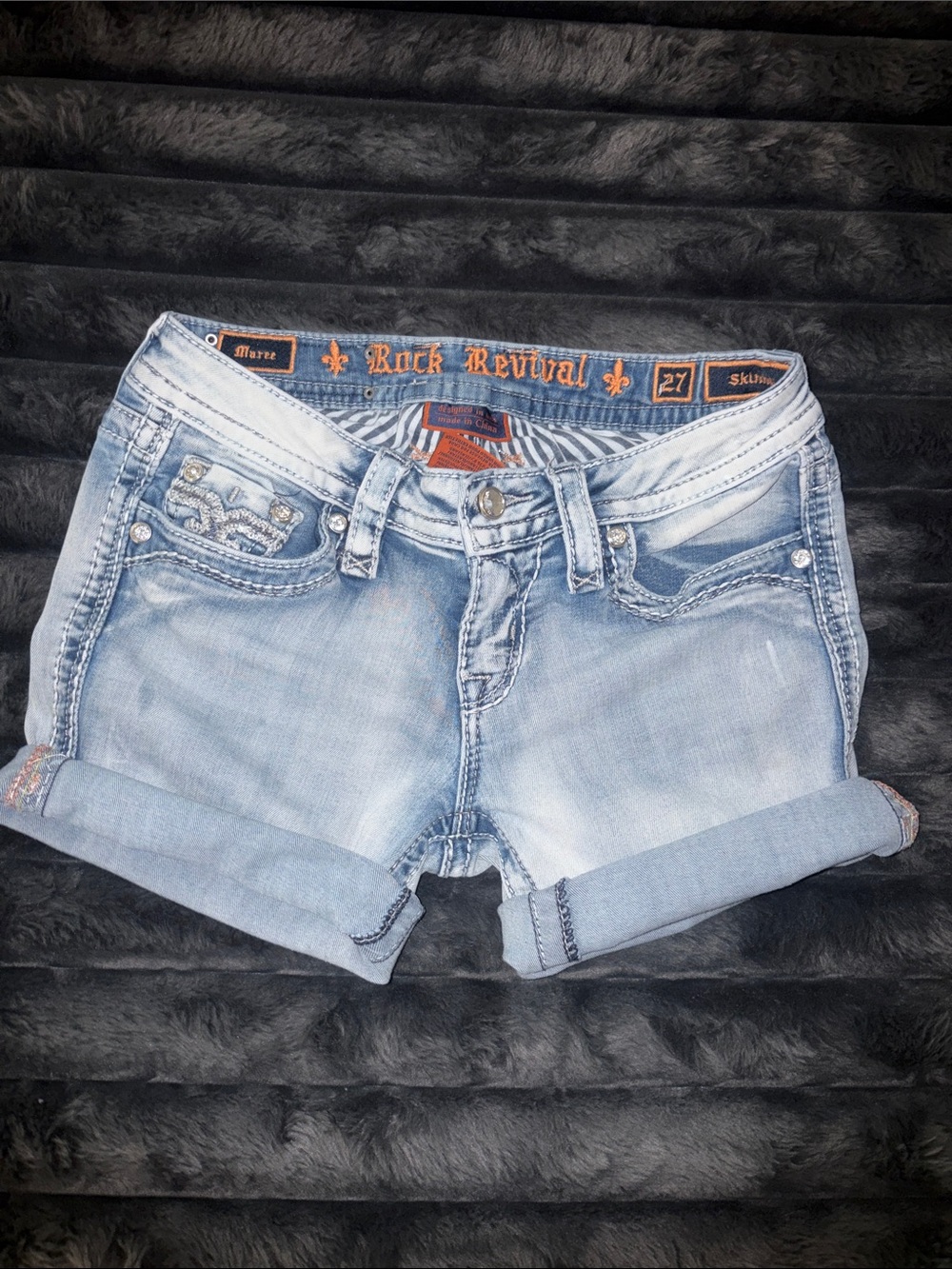Rock Revival Women's Light Blue cut off shorts